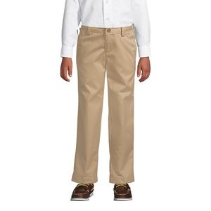 Lands End boys iron knee khaki plain front 14H